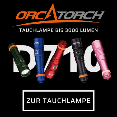 Orcatorch Tauchlampe D710 mit 3000 Lumen